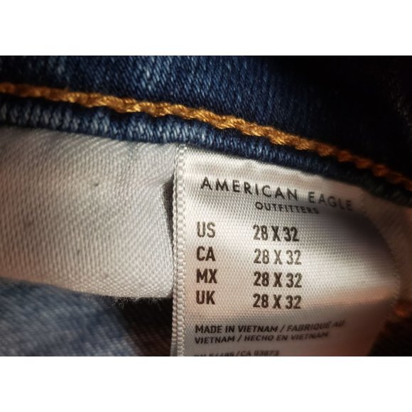 American Eagle jeans‎ size 28 slim flex distressed blue mid wash - Picture 5 of 11